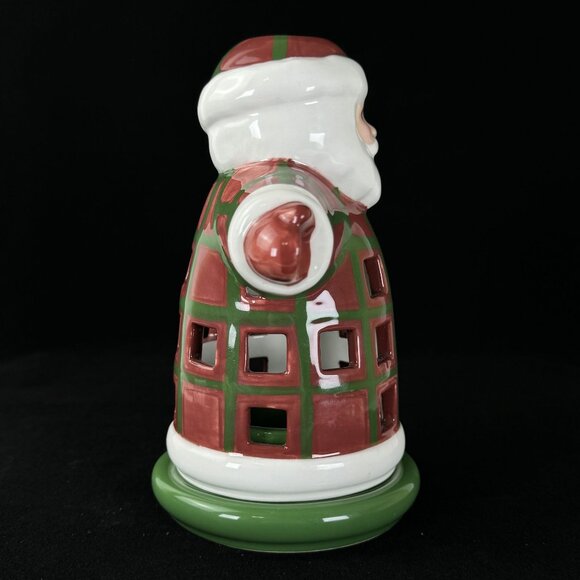 Mikasa Santa Tea Light Votive Candle Holder Oil Top Christmas Red Ceramic 6" - Picture 6 of 12